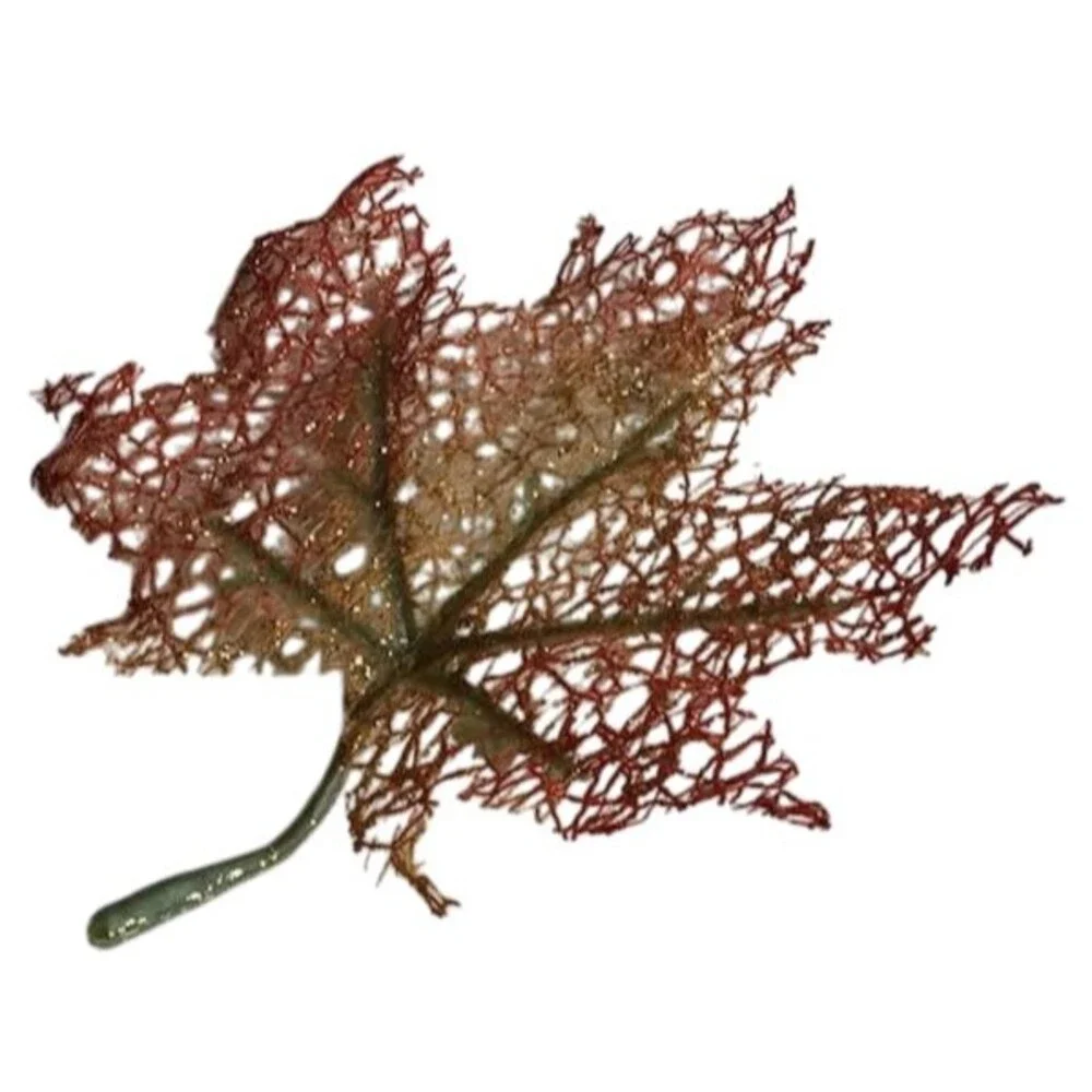 Fall Leaves Maple Leaf Decor Autumn 38 Thanksgiving Glitter String Veins Wire